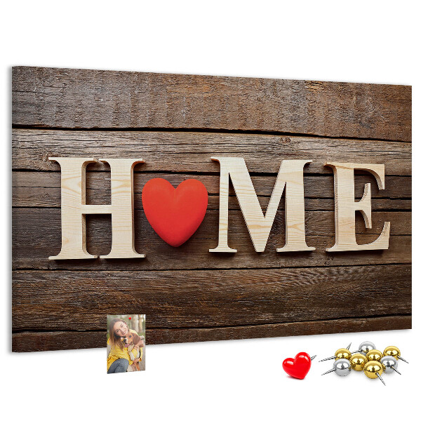 Cork memo board Home lettering