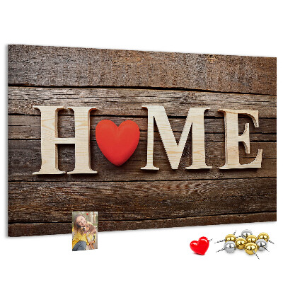Cork memo board Home lettering