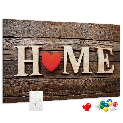 Cork memo board Home lettering