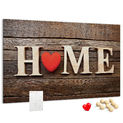 Cork memo board Home lettering