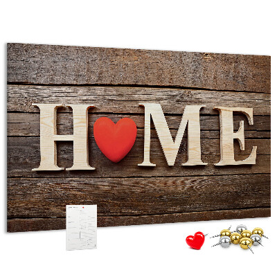Cork memo board Home lettering