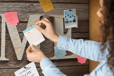 Cork memo board Home lettering