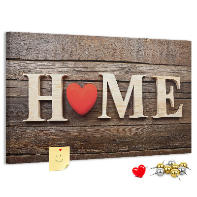 Cork memo board Home lettering