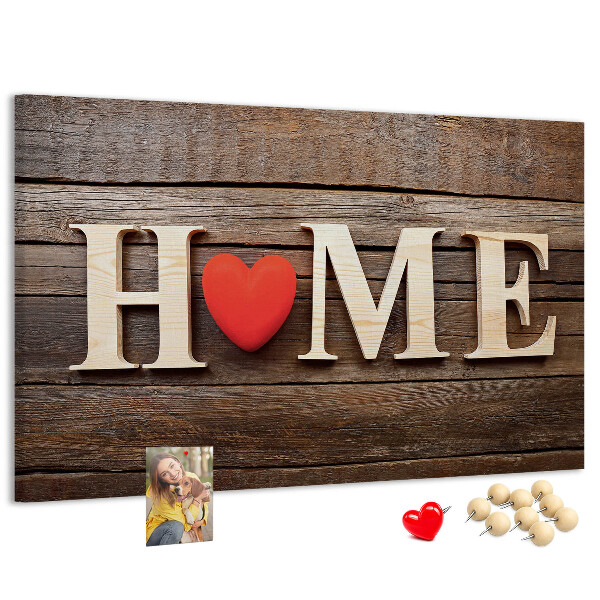 Cork memo board Home lettering