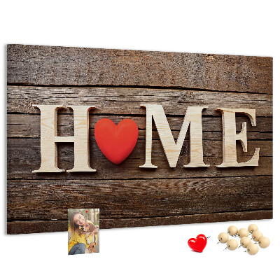Cork memo board Home lettering