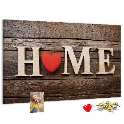 Cork memo board Home lettering