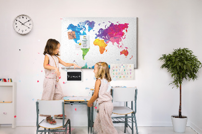 Cork display board Abstract world map