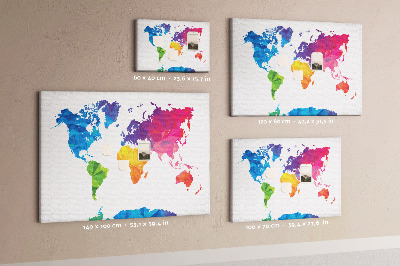 Cork display board Abstract world map