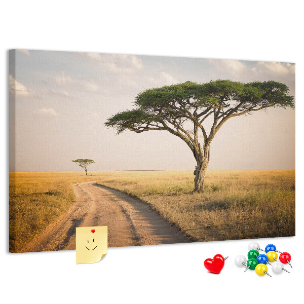Cork board African landscape