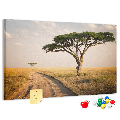 Cork board African landscape