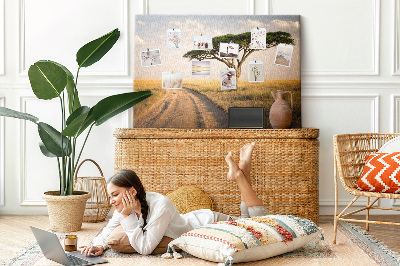 Cork board African landscape