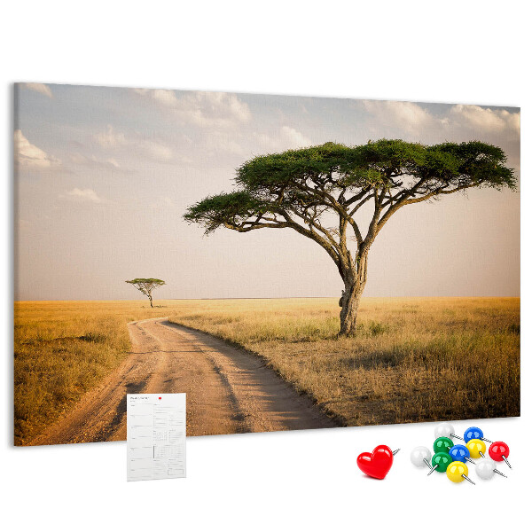 Cork board African landscape
