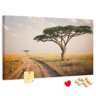 Cork board African landscape