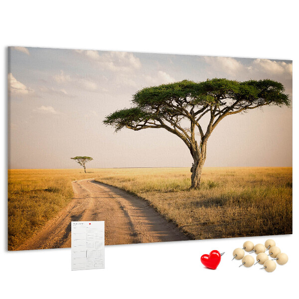 Cork board African landscape