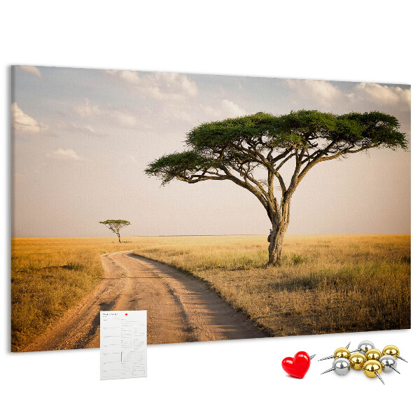 Cork board African landscape