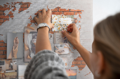 Cork display board Brick world map
