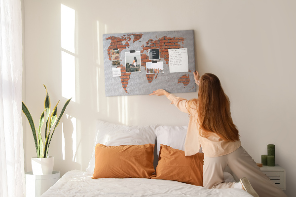 Cork display board Brick world map