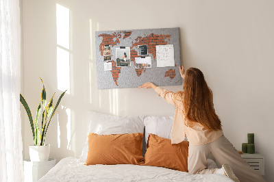 Cork display board Brick world map