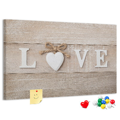 Cork board Love lettering