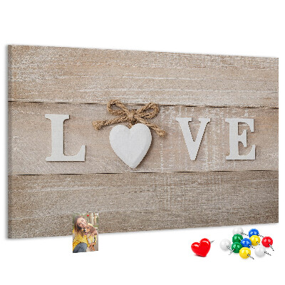 Cork board Love lettering