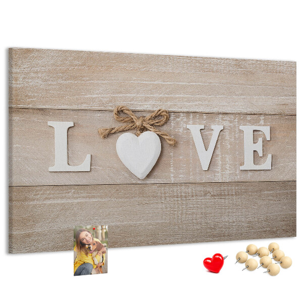 Cork board Love lettering