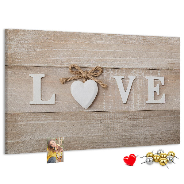 Cork board Love lettering