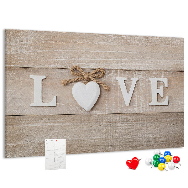 Cork board Love lettering