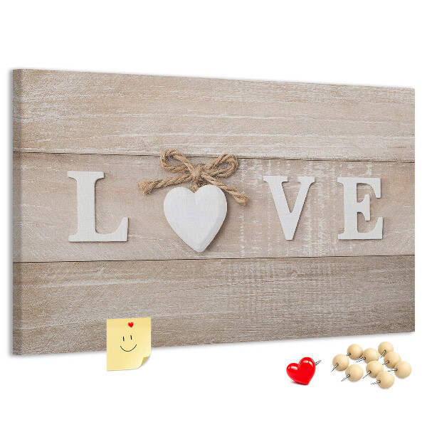 Cork board Love lettering