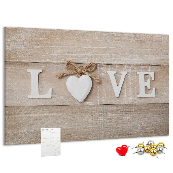Cork board Love lettering