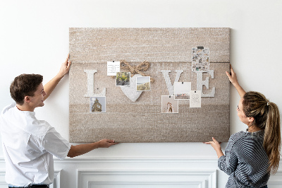 Cork board Love lettering