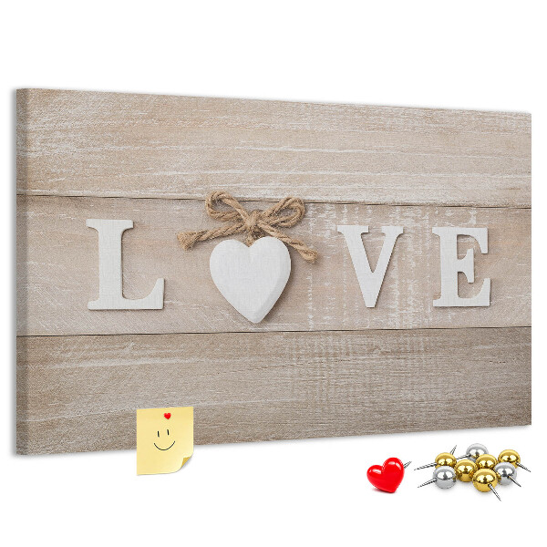 Cork board Love lettering