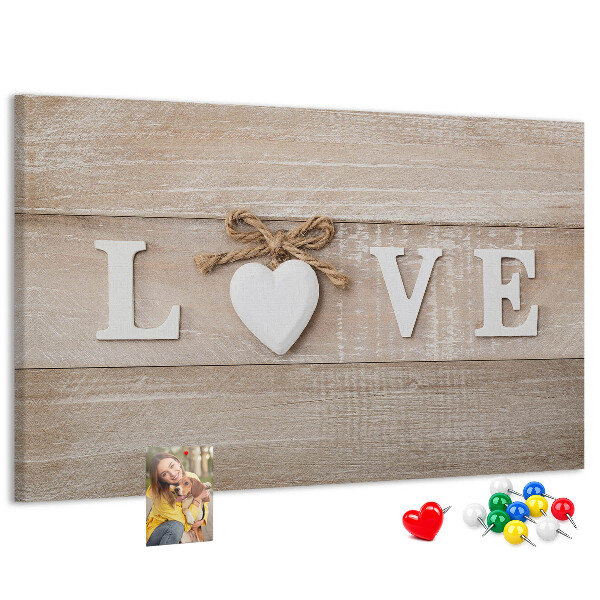 Cork board Love lettering