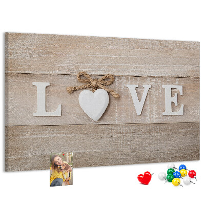 Cork board Love lettering