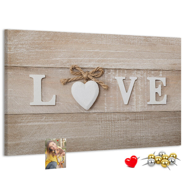 Cork board Love lettering