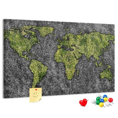 Cork display board World map