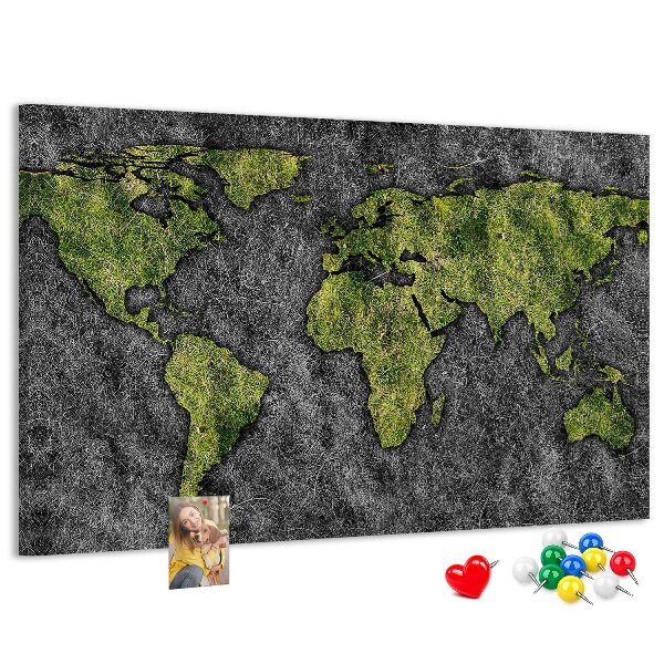 Cork display board World map