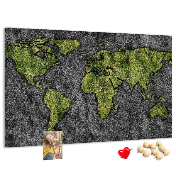 Cork display board World map