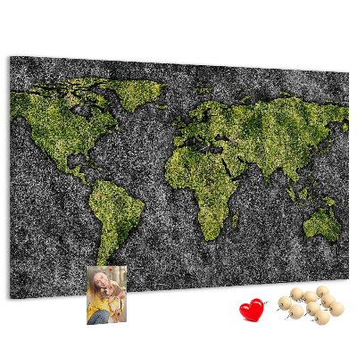 Cork display board World map