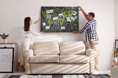 Cork display board World map