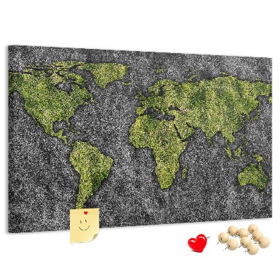 Cork display board World map