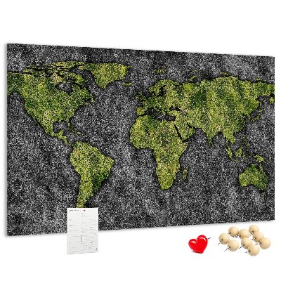 Cork display board World map