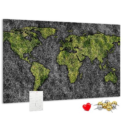 Cork display board World map