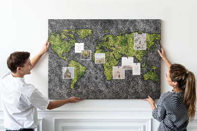 Cork display board World map