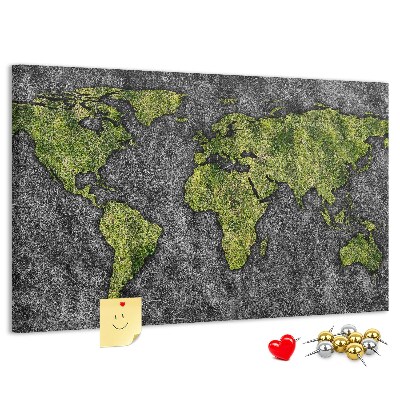Cork display board World map