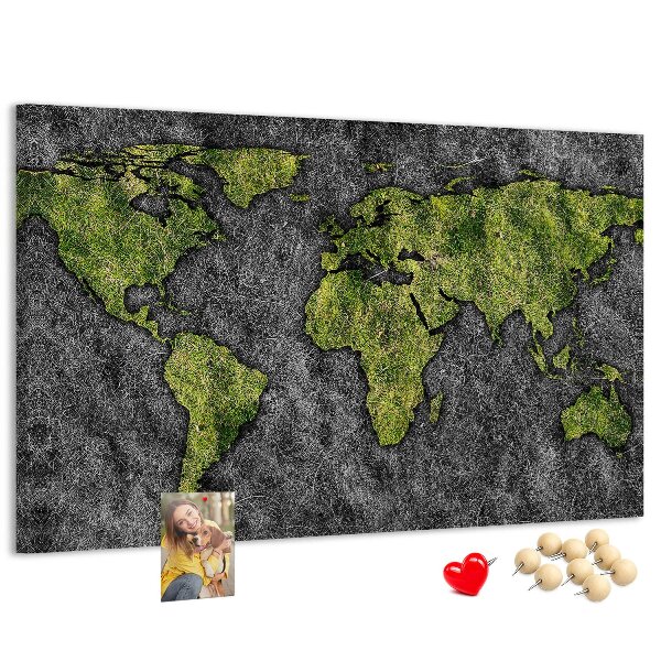 Cork display board World map
