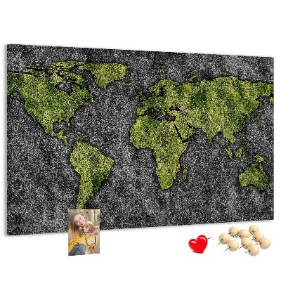 Cork display board World map