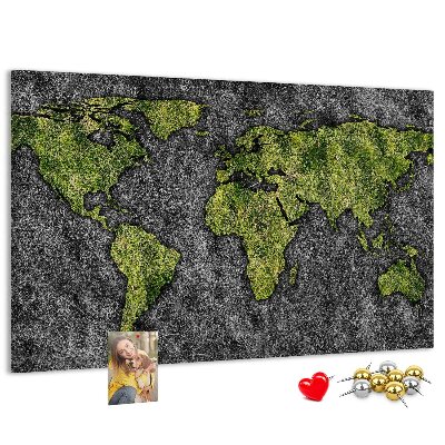 Cork display board World map