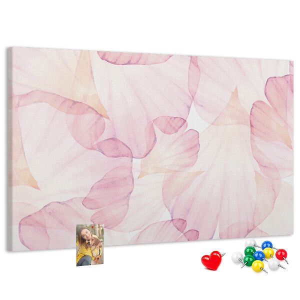 Cork memo board Watercolor petals