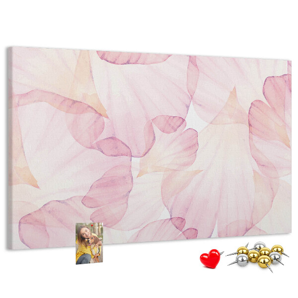 Cork memo board Watercolor petals