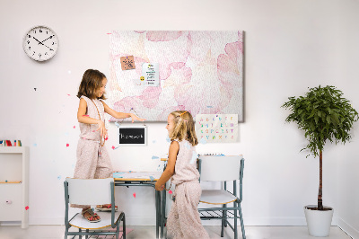 Cork memo board Watercolor petals